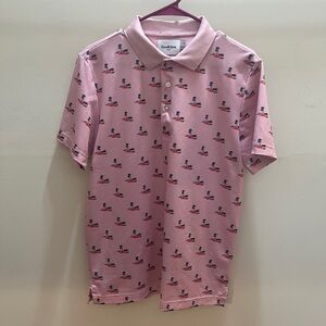 Goodfellow & Co Light Pink Polo with Palm Print